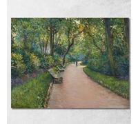 Parc Monceau Gustave Caillebotte, gcl11 Tableau imprimé sur toile Fine Art, encadré prêt à accrocher, haute qualité, 40 x 32 cm