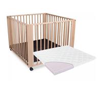 Parc Moritz En Bois Naturel Avec Matelas 89x85