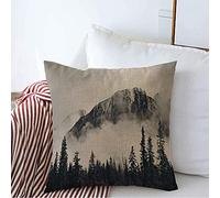 Parc National Banff dans Les Montagnes Brumeuses, Forêts du Canada, Nature, Jasper Parks, BW, Plein Air, Montagne Housse Coussin Doux Housse De Coussin Lavable Housses De Coussins pour 45X45Cm