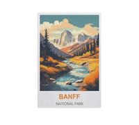 Parc National de Banff，Puzzle pour Adultes 1000 Pièces en Bois Puzzles Jeu Cadeau Accueil Décoratif Mots Croisés（75x50cm）-IH31