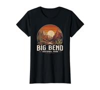 Parc National de Big Bend T-Shirt Graphique avec Valeur, Femme, Noir, XS