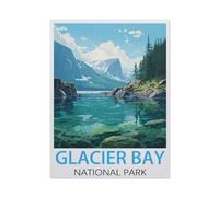 Parc National de Glacier Bay, Affiche de Voyage Vintage,Puzzle Jigsaw 1000 Pièces, Puzzle en Papier Adulte Jouets Anime Puzzles Difficiles, Puzzle Intéressant Jouets(50x70cm)-AH36