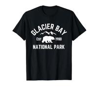 Parc National de Glacier Bay T-Shirt Graphique avec Valeur, Homme, Noir, M