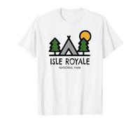 Parc National de l'Isle Royale T-Shirt Graphique avec Valeur, Homme, Blanc, L