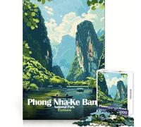 Parc National de Phong Nha-Ke Bang,Vietnam Puzzle de 1000 pièces pour Adolescents Jeu intellectuel Amusant et léger Découpe Fine Cadeau de Noël Unique (50x75cm)