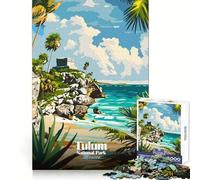 Parc National de Tulum, Mexique Puzzle de 1000 pièces pour Adolescents Défi Intelligent Loisirs paisibles Fine Lock Cadeau de Vacances (38x26cm)
