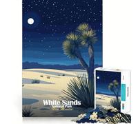 Parc National de White Sands Puzzle de 1000 pièces Jeu de réflexion Découpe de Haute précision Défi Amusant pour Passer Le Temps d'attente (50x75cm)