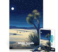 Parc National de White Sands Puzzle de 1000 pièces pour Adolescents Jeu Stimulant Le Cerveau Emboîtement précis sans espaces Activité relaxante en Groupe à l'intérieur (38x26cm)
