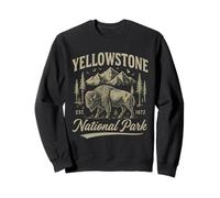 Parc National de Yellowstone Buffalo Vintage Randonnée Camping Sweatshirt