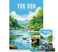 Parc National de Yok Don Puzzle de 1000 pièces pour Adultes Stimulant cérébral Distraction Douce Bords Lisses Cadeau saisonnier (38x26cm)