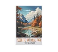 Parc national de Yosemite, Californie，Peinture par Numéros Adultes et Enfants Débutants Peintures avec Cadre Comprend des Pinceaux et des Peintures Acryliques（20x30cm）7,8x11,8 pouces-AM10