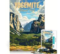 Parc National de Yosemite Puzzle de 1000 pièces pour Adolescents Stimulation Cognitive Jeu Amusant Emboîtement précis Pas de pièces Qui se détachent Une façon captivante de Passer Le Temps (38x26cm)