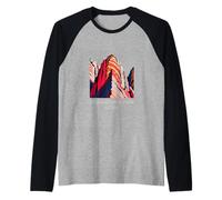 Parc National de Zion Utah Art-Deco Mountain Graphic Manche Raglan