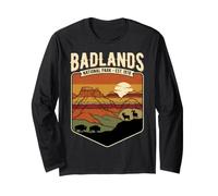 Parc National des Badlands Est 1978 Retro Canyon Wildlife Manche Longue