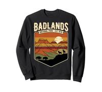 Parc National des Badlands Est 1978 Retro Canyon Wildlife Sweatshirt