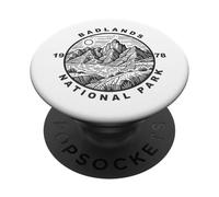 Parc National des Badlands, graphisme Naturel Vintage Souvenir de 1978 PopSockets PopGrip Adhésif