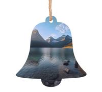 Parc national des glaciers - Ornements de Noël en bois imprimés à la main - Décoration suspendue double face imprimée pour cadeaux de maison d'arbre - 2 pièces