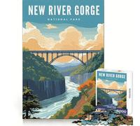 Parc National des Gorges de la New River Puzzle de 1000 pièces pour Adolescents Entraînement de la mémoire,Loisirs paisibles,découpe Impeccable,Un Joli Cadeau (38x26cm)