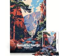 Parc National des Gorges de Samaria,Grèce Puzzle de 1000 pièces Idéal pour se concentrer,stimuler l'esprit et se détendre Découpe Lisse Cadeau d'anniversaire (38x52cm)
