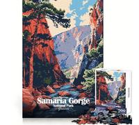 Parc National des Gorges de Samaria,Grèce Puzzle de 1000 pièces pour Adolescents Entraînement Intelligent,Loisirs légers,découpe Impeccable,Surprise Festive (38x26cm)