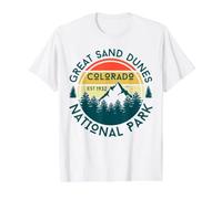 Parc National des Great Sand Dunes T-Shirt Graphique avec Valeur, Homme, Blanc, L