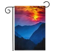 Parc National Des Great Smoky Mountains : Un Coucher De Soleil Pittoresque Pour Une Escapade De Vacances Drapeau De Jardin Couleurs Vives Drapeau Solide Drapeaux Pour Bar Vacances 30X45Cm