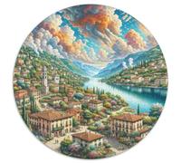 Parc National des Lacs Plitvice 1000 Pièces Jigsaw Puzzles Puzzle Circulaire pour Adultes Et Enfants Encastrement Parfait Jeu D'Intelligence De l'art De La DécoRat ION Moderne 1000pcs (