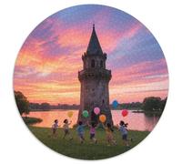 Parc National des Lacs Plitvice 1000 Pièces Jigsaw Puzzles Puzzle Circulaire pour Enfants Cadeaux Jeu D'Intelligence De l'art De La DécoRat ION Moderne 1000pcs (67.5x67.5cm)