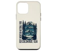 Parc national des montagnes Rocheuses - Design panoramique de style rétro Coque pour iPhone 12 mini
