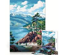 Parc National du lac Baïkal,Russie Puzzle de 1000 pièces pour Adolescents Stimule la mémoire,soulage Le Stress,Amusant,Bords Nets, (38x26cm)