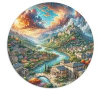 Parc National Durmitor 1000 Pièces Puzzle Circulaire pour Enfants Cadeaux Jeu D'Intelligence De l'art De La DécoRat ION Moderne 1000pcs (67.5x67.5cm)
