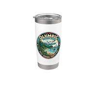 Parc national olympique de Washington State Wild Rugged Retro Art Gobelet isotherme en acier inoxydable double paroi