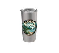 Parc national olympique de Washington State Wild Rugged Retro Art Gobelet isotherme en acier inoxydable double paroi