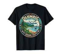 Parc National Olympique de Washington State Wild Rugged Retro Art T-Shirt