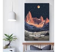 Parc national Torres Del Paine, peintures sur toile colorées, art mural moderne, décoration d'intérieur, prêt à accrocher, 60 x 90 cm