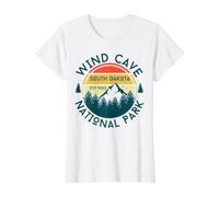 Parc National Wind Cave T-Shirt Graphique avec Valeur, Femme, Blanc, XS