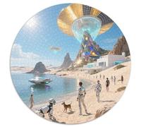 Parc Naturel de Cabo de Gata-Níjar 1000 Pièces Puzzles Classiques Puzzle Rond pour Adultes Et Enfants Cadeaux Jeu D'Intelligence De l'art De La DécoRat ION Moderne 1000pcs (67.5x67.5cm)