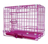 Parc pliable en fil métallique avec plateau et poignée - Enclos d'intérieur portables pour chats, chatons, chiots, lapins, cochons d'Inde