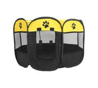 Parc Pliable Octogonal pour Chien et Chat, Tente Jaune Oxford | Usage Extérieur, Espace Spacieux pour Plusieurs Animaux, Nettoyage Facile, Style Unique, pour Femelle en Gestation