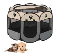 Parc Pliable pour Animaux de Compagnie,Octogonal Portatif Souple pour Animaux Domestiques,Parc Chien en Tissu Oxford Imperméable,pour Chien,Chat,Lapin,Intérieur et Extérieur,Gris