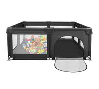 Parc pliable pour bébé avec 50 balles, grille avec filet respirant pour intérieur et extérieur, parc et écurie avec porte zippée, à partir de 0 à 48 mois, 120 x 120 x 66 cm