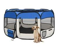 vidaXL Parc pliable pour chien 171015 – 125x125x61 cm, bleu, avec sac de transport