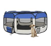 Parc pliable pour chien - vidaXL - 145x145x61cm - Bleu - Acier - Intérieur
