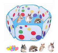 Parc Pliable pour Petits Animaux avec Motif à Pois Arc-en- - Tente d'exercice en Plein air pour Cochon d'Inde, Hamster, Chinchillas et hérissons, Lapins