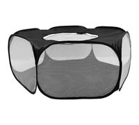 Parc Pliable pour Petits Animaux Couvercle, Enclos Noir D’intérieur | Maille Respirante, Bords Surélevés, Installation Pop-up, Observation Facile, pour Gerbille et Cochon D'inde