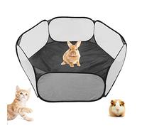 Parc Pliable pour Petits Animaux, Parc d'intérieur Portable pour Petits Animaux de Compagnie pour Hamsters, Lapins, Chat Le Noir