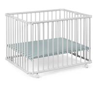 Parc pliant Lucilee + blanc avec fond vert d'eau (76 x 97 cm)