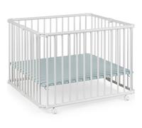 Parc pliant Lucilee + blanc avec fond vert d'eau (90 x 97 cm)