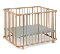 Parc pliant Lucilee + naturel avec fond vert d'eau (76 x 97 cm)