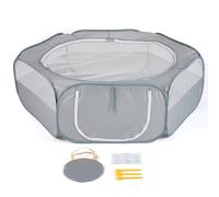 Parc portable pliable pour petits animaux avec porte latérale, léger, facile à assembler, stocke l'eau, respirant, pour extérieur, intérieur, voyage, camping, chiens, chats, lapins, hamsters, animaux
